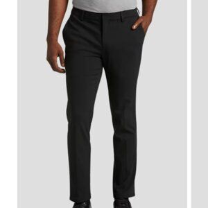 Kenneth Cole Men’s Awearness Black Pants Slim Fit Performance Tech Chinos